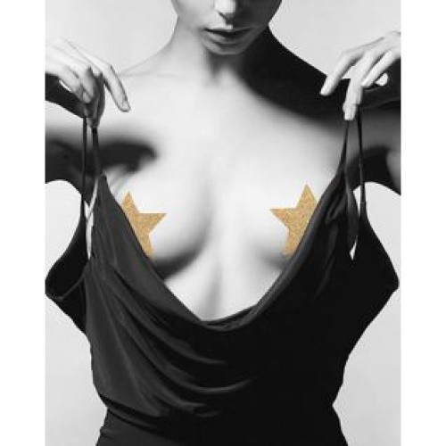 Bijoux Indiscrets - Flash Star - Наклейки на соски (золотистые) - sex-shop.ua
