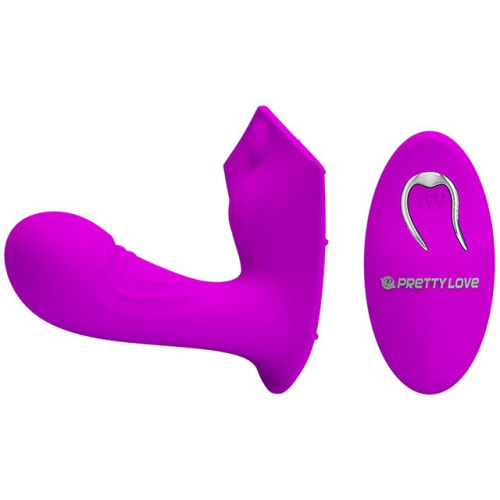 LyBaile Pretty Love Willie RC G-Spot Vibrator Purple - Вагинально-клиторальный вибратор в пультом ДУ,  9.7х3 см (фиолетовый)