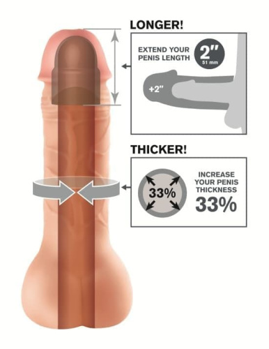 Pipedream Fx Ass Fucker Extension - удлиняющая насадка на пенис, +5 см (телесный)