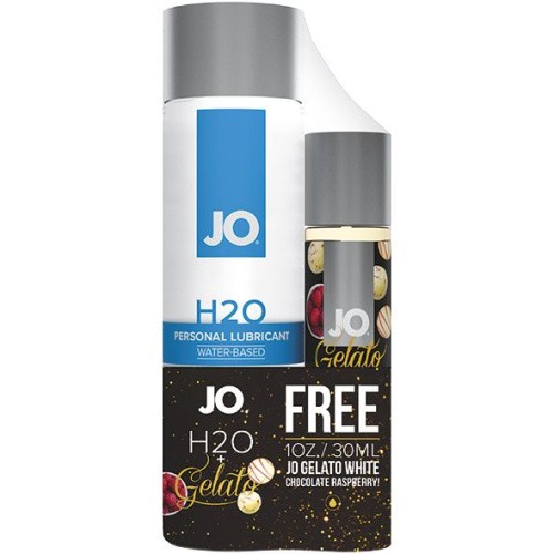 System JO H2O - набор смазок - Original, 120 мл + Gelato - White Chocolate Raspberry, 30 мл