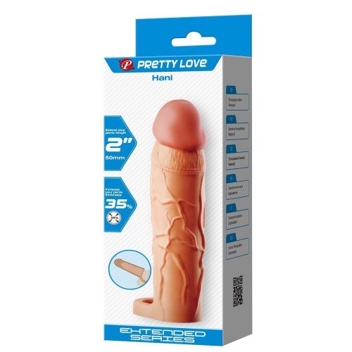 Насадка на пенис Pretty Love Hani Penis Extender +2", 18 см