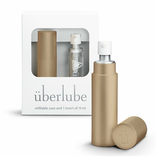 Uberlube Good-to-Go Gold - Премиум лубрикант 3-в-1 на силиконовой основе  (15 мл) + кейс
