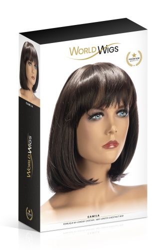 World Wigs Camila Mid Length Chestnut - Парик (каштан) - sex-shop.ua
