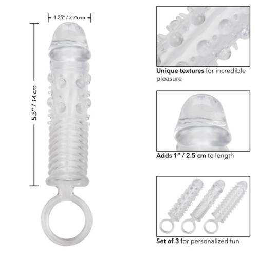 California Exotic Novelties - Набір насадок на член, +2.5 см (3 шт) - купити в Україні | Секс шоп SEX-SHOP.ua
