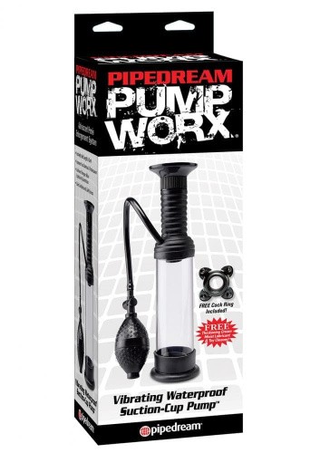 Pipedream Pump Worx Vibrating Wall Banger - Вибропомпа для члена с присоской, 18х6 см