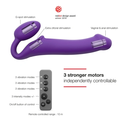 Безремневой страпон Strap-On-Me Vibrating XL, 20 см - sex-shop.ua