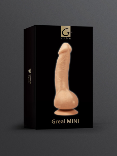 Gvibe Greal Mini - Міні-версія реалістичного вібратора з Bioskin, 13х3,2 см (тілесний)