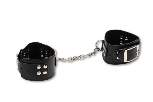 Широкие наручники с карабинами и цепочкой - sex-shop.ua