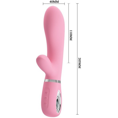 LyBaile Pretty Love Thomas Vibrator Magenta - Вибратор с клиторальным стимулятором, 20.5х4 см (розовый)
