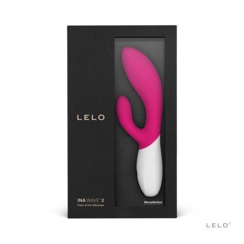 LELO Ina Wave 2 - вибратор кролик для стимуляции клитора и точки G, 20х4.5 см (розовый) - sex-shop.ua