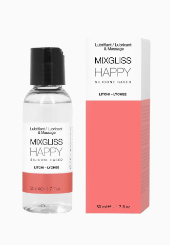 MixGliss Happy Litchi - Лубрикант на силиконовой основе с ароматом китайского личи, 50 мл.