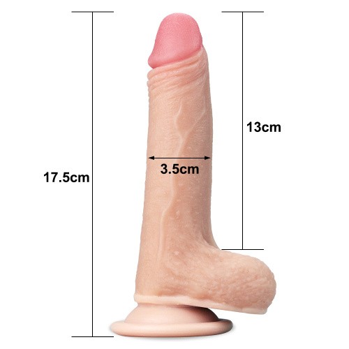 Sliding Skin Dong 7 '' - Фаллоимитатор, 15,5 см (телесный)