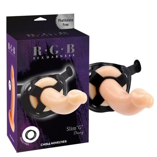 RGB Sex Harness Slim G Dong - Страпон с O-ring креплением, 19х4 см - sex-shop.ua