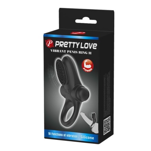 LyBaile Pretty Love Vibrant Penis Ring II Black - виброкольцо, 8.6х3 см (черный)