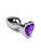 Пикантные Штучки Маленькая серебристая анальная пробка с кристаллом в виде сердечка, 6Х2,5 см (фиолетовый) - sex-shop.ua