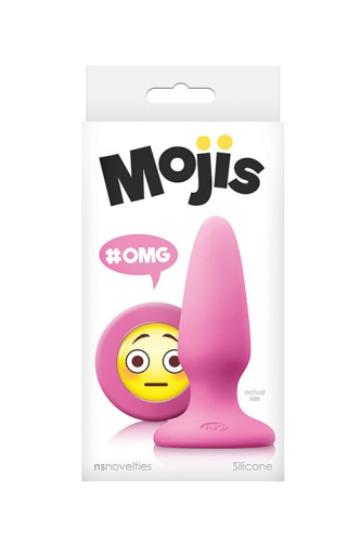 NS Novelties Mojis Plug #OMG Medium - средняя анальная пробка, 10,5х3,2 см (розовый) - sex-shop.ua