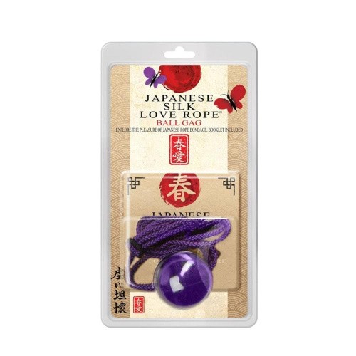 Japanese Silk Love Rope Ball Gag, Purple - Кляп