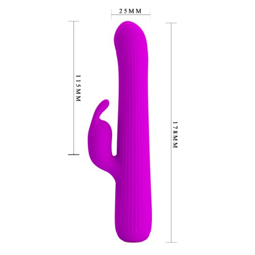Pretty Love Julian Vibrator Purple - Тонкий вибратор-кролик, 17.8х2.5 см (фиолетовый)