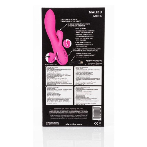CalExotics Malibu Minx - вібратор кролик з функцією всмоктування, 12х3.8 см