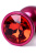 Metal By Toyfa - красная металлическая анальная пробка с кристаллом цвета рубин, 7.2х2.8 см (красный) - sex-shop.ua