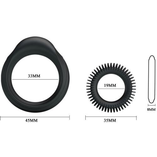 LyBaile Ring Manhood Black - Набір ерекційних кілець, 2 шт - купити в Україні | Секс шоп SEX-SHOP.ua