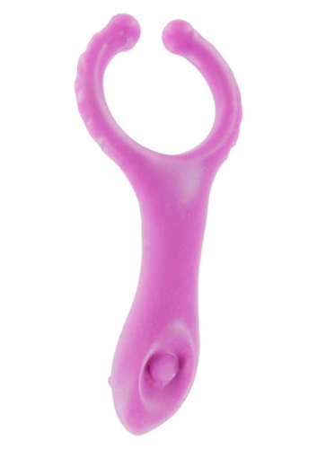 Toy Joy Vibrating Clit-stim C-ring - віброкільце на пеніс, 10х3,5 см (рожевий)