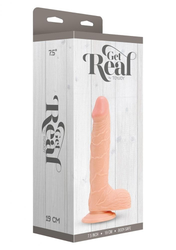 Get Real 7"- Фаллоимитатор на присоске, 18х4,5 см (телесный)