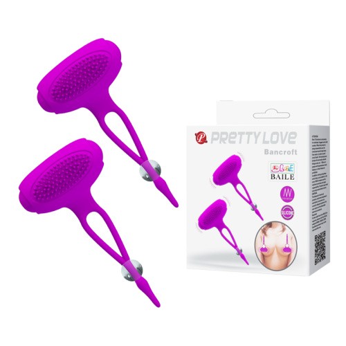 Pretty Love Bancroft Nipple Vibrator - Стимулятори для сосків з вібрацією, 9 см (фіолетовий) - купити в Україні | Секс шоп SEX-SHOP.ua