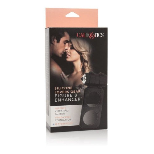 CalExotics Lovers Gear Figure 8 Enhancer - двойное виброкольцо, 10х3 см (черный)
