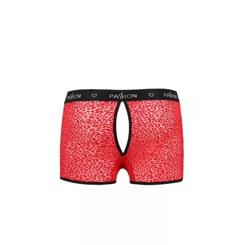 Passion - 046 SHORT PARKER red - Сексуальные мужские трусы с открытой попкой, S/M