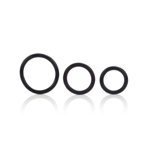 CalExotics Rubber Ring - 3 Piece Set - набор эрекционных колец (черный) - sex-shop.ua