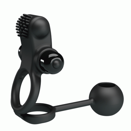 LyBaile Pretty Love Vibro Penis Sleeve Black IV - Эрекционное виброкольцо, 20.3х6.3 см