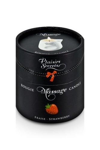 Plaisir Secret Strawberry - Массажная свеча с ароматом клубники в подарочной упаковке, 80 мл - sex-shop.ua