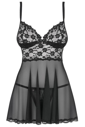 Obsessive Letica babydoll - сексуальный бэби долл, S/M (чёрный)