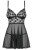 Obsessive Letica babydoll - сексуальный бэби долл, S/M (чёрный)