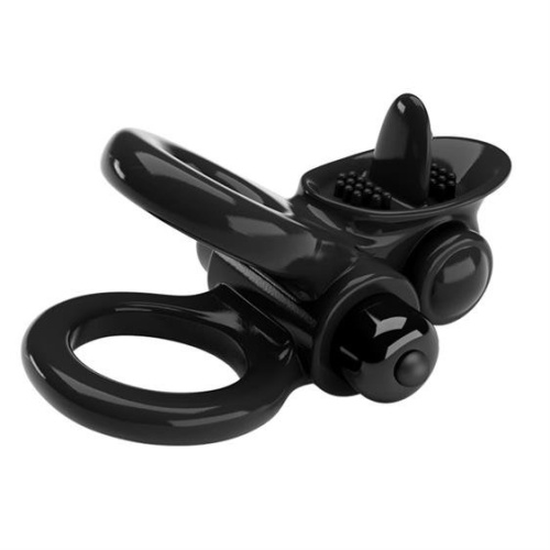 Pretty Love Vibrating Pasionate Cock Ring Black - Эрекционное виброкольцо