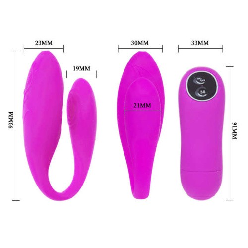 LyBaile Chad Vibrator - Вибратор для пар с пультом ДУ, 8.2х2.3 см (фиолетовый) - sex-shop.ua