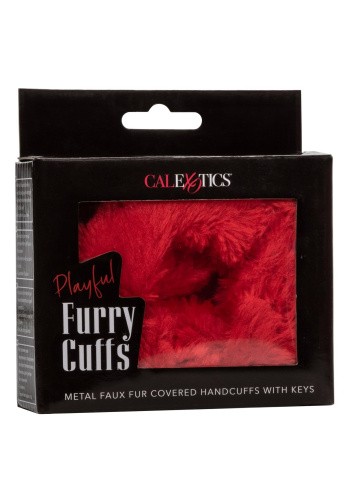 CalExotics Furry Cuffs - Наручники (красные) - sex-shop.ua