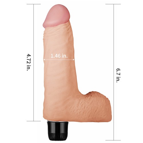 LoveToy Real Feel Vibrator 14 Flesh 7 '' - Реалистичный вибратор, 15 см (телесный) - sex-shop.ua