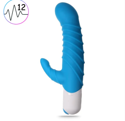 StRubber SToys Ayleen - Рельефный вибратор-кролик, 15х3.5 см (голубой) - sex-shop.ua
