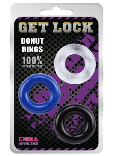 Get Lock Donut Rings Assorted - Набор эрекционных колец, 3.3 см