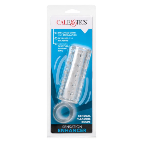 CalExotics Sensation Enhancer - рельєфна насадка з відкритою головкою, 11, 5х2, 5 см (прозорий) - купити в Україні | Секс шоп SEX-SHOP.ua