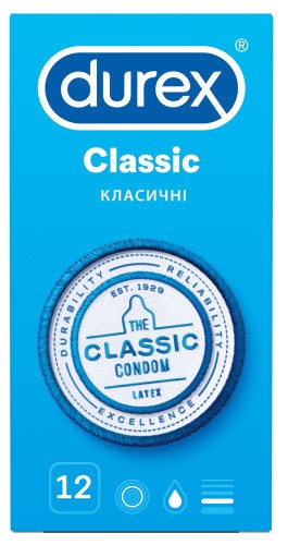 Durex №12 Classic - Класичні презервативи, 12 шт