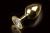 Пикантные Штучки - Большая золотистая анальная пробка с кристаллом, 9х4 см (прозрачный) - sex-shop.ua
