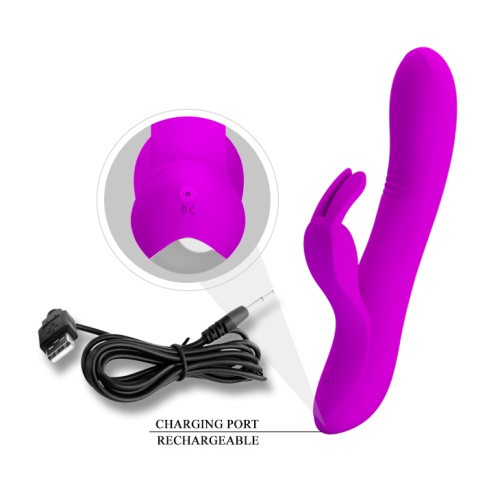 Pretty Love Dylan Vibrator Purple - вибратор кролик с функцией имитирующей стимуляцию пальчиком, 21х3.5 см (фиолетовый) - sex-shop.ua