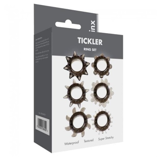 Набір ерекційних кілець Linx Tickler Set Textured Ring Smoke - купити в Україні | Секс шоп SEX-SHOP.ua