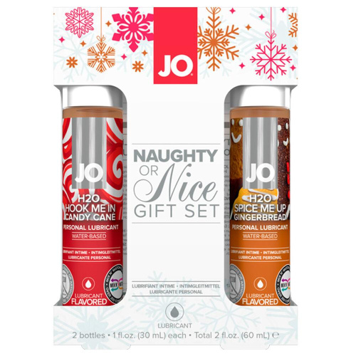 System JO Naughty or Nice Gift Set - Candy Cane & Gingerbread - Подарочный набор лубрикантов на водной основе, 2 x 30 мл