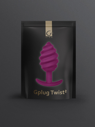 Gvibe Gplug Twist 2 - Витая анальная пробка для длительного ношения, 10.5х3.9 см (фуксия) - sex-shop.ua