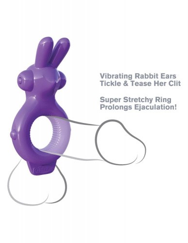 Pipedream Ultimate Rabbit Ring - виброкольцо, 9х2.5 см (фиолетовый)