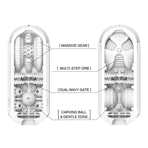 Tenga Flip Zero Gravity - Мастурбатор раскладной, 18х5 см (белый)
